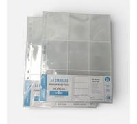 Meowcafe K-Keep Single Sided A4 Standard 9 Pocket Premium Kpop Photocard Binder Pages, 69x93mm Pocket Size for Magic The Gathering, Sports Card Maximal Fit 66x91mm Sleeve (50 Pages Set)