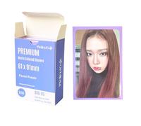 MEOWCAFE Premium 61x91mm Colored Sleeves for Double Sleeving Kpop Photocard, Strong, Thick, High Clarity Kpop Photocard Sleeve, 100 Sleeves (Pastel Purple)