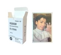 MEOWCAFE Premium 61x91mm Colored Sleeves for Double Sleeving Kpop Photocard, Strong, Thick, High Clarity Kpop Photocard Sleeve, 100 Sleeves (White)