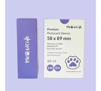 MEOWCAFE Premium CPP Card Sleeves in Box Design, Strong, Thick, High Clarity Kpop Photocard Sleeve, 100 Sleeves (58x89mm (120 Micron))