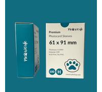 MEOWCAFE Premium CPP Card Sleeves in Box Design, Strong, Thick, High Clarity Kpop Photocard Sleeve, 100 Sleeves (61x91mm (100 Micron))