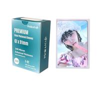 MEOWCAFE Premium CPP Card Sleeves in Box Design, Strong, Thick, High Clarity Kpop Photocard Sleeve, 100 Sleeves (61x91mm (140 Micron))