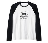 Meowdel Citizen Cat Lover Paw Raglan Baseball Tee, Men, Black/White, S