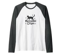 Meowdel Citizen Cat Lover Paw Raglan Baseball Tee, Men, Dark Heather/White, XL