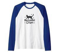 Meowdel Citizen Cat Lover Paw Raglan Baseball Tee, Men, Royal Blue/White, M