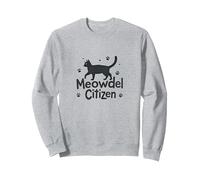 Meowdel Citizen Cat Lover Paw Sweatshirt, Adult Unisex, Heather Grey, XL