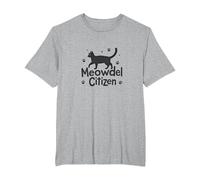 Meowdel Citizen Cat Lover Paw T-Shirt, Men's Big and Tall, Heather Grey, 2X Tall