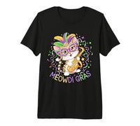 Meowdi Gras Funny Mardi Gras Cat Costume Mask New Orleans Premium T-Shirt