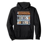 Meowdicine For Happiness Cats Pun Cute Kittens Cat Lover Pullover Hoodie