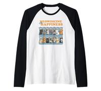 Meowdicine for Happiness Cats Pun Cute Kittens Cat Lover Raglan Baseball Tee