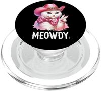 Meowdy Cat Bachelorette Cowboy Cute Pink Cowgirl Funny Cat PopSockets PopGrip for MagSafe