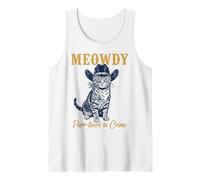 Meowdy Cat Detective Western Feline Noir Criminal Hunter Tank Top
