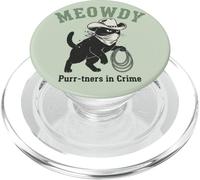 Meowdy Cowboy Cat Western Humor Partners Funny PopSockets PopGrip for MagSafe