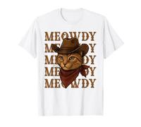 Meowdy Funny Cowboy Cat Western Graphic Vintage Howdy Cat T-Shirt