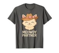 Meowdy Partner Cowgirl Cat Cute Western Bow Hat Design T-Shirt