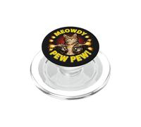 Meowdy Pew Funny Cat With Laser Guns Comic Pop Art PopSockets PopGrip for MagSafe