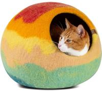 MEOWFIA Cat Cave - Premium Felt Cat Bed for Indoor Cats, Handmade Merino Wool (Tucson Sunset, Medium)
