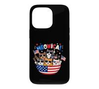 Meowica Cat 4th of July American Flag Case for iPhone 13 Pro