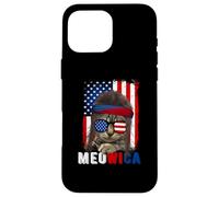 Meowica Cat Mullet American Flag Patriotic 4Th Of July USA Case for iPhone 16 Pro Max