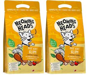 Meowing Heads Complete Dry Cat Food 1.5kg - Fat Cat Slim - Vet Approved (Pack of 2)