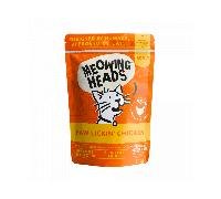 Meowing Heads Wet Cat Food - Paw Lickin' Chicken - 93% Natural Chicken Pouches with No Artificial Flavours, Grain-Free Recipe (10 x 100 g)