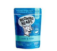 Meowing Heads Wet Adult Cat Food, Chicken, Fish & Beef, 10x100g Pouches