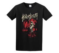 MEOWKIT Men's Summer T-Shirt Halestorm Demon Front Men's T-Shir Black XL
