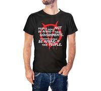 MEOWKIT People and Governments Inspired by V for Vendetta Printed T-Shirt Colour18 Black L
