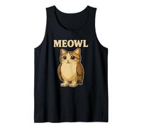 Meowl - Funny Meow Cat Owl Brainrot Meme Teen Kids Gaming Tank Top
