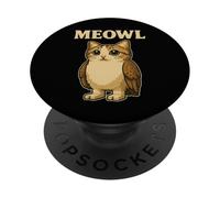 Meowl - Funny Meow Cat Owl Brainrot Slang Gaming Meme PopSockets Adhesive PopGrip
