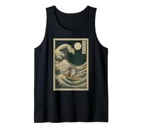 Meowl Great Wave Off Kanagawa - Cat Owl Brainrot Meme Kids Tank Top