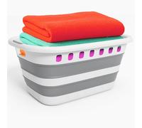 MEOWN 40L Collapsible Plastic Laundry Basket, Foldable Pop-Up Washing Bin & Clothes Hamper with Comfort Grip Handles | Space-Saving Storage Tub for Laundry, Towels, Toys & Small Spaces