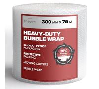 Meown Bubble Wrap Roll 300mm × 75m - Small Bubble (10mm) Protective Packaging for Moving House, Packing Boxes, Storage & Shipping | Lightweight Cushioning Wrap for Fragile Items & Parcels