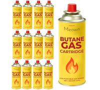 MEOWN Camping Gas Cartridges 227g - Pack of 12, Portable Gas Canisters for Outdoor Stoves, BBQs & Heaters