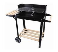 Meown Charcoal BBQ Grill Trolley, Portable Outdoor Barbecue with Wheels