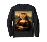 Meowna Lisa - Vintage Art Parody Remix Long Sleeve T-Shirt