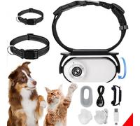 MeowNova 1080P Cat Camera Collar - Wireless Mini Sport Cam with Video Recording, Small Action Camera for Pet Supplies, Indoor/Outdoor Body Cam for Cats（White）