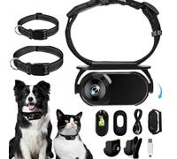MeowNova 1080P Cat Camera Collar - Wireless Mini Sport Cam with Video Recording, Small Action Camera for Pet Supplies, Indoor/Outdoor Body Cam for Cats（Black）