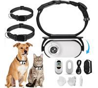 MeowNova 1080P Cat Camera Collar - Wireless Mini Sport Cam with Video Recording, Small Action Camera for Pet Supplies, Indoor/Outdoor Body Cam for Cats（White）