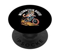Meowntain Biker Fun Cat On Adventure PopSockets Adhesive PopGrip