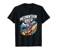 Meowntain Biker Funny Cat Cyclist Value Graphic T-Shirt