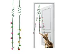 Meowoou 2 Pack Cat Toys, Ultra-Bounce Cat Teaser Wand with Catnip & Bell, Flexible Spring Hanging Interactive Toy with Damage-Free Hook for Indoor Cats Adult, Kitten Toys