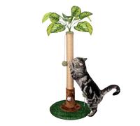 Meowoou Cat Scratching Post, 81 cm Tall Scratch Post for Cats with Sisal Rope, Scratcher Post Cute for Kitten Green with Cat Toy