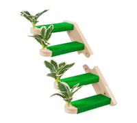 Meowoou Cat Wall Shelves,Modern & Durable 4 Steps Sisal Rope Stairs & Perch for Cat Climbing Wall Systems with Leaves Left Step Green