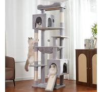 Meowrista XXL Large Cat Tree Tower 70in Tall Heavy Duty Cat Tree for Maine Coon and Big Cats 20 lbs+,Enlarge Top Bed and Hammock, 2 Oversized Condo House with Scratching Posts-Grey