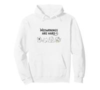 Meowrnings Are Hard Funny Cat Lover Coffee Morning Humor Pullover Hoodie