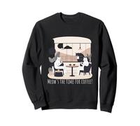 Meow's The Time For Coffee Cat Cafe Minimal Illustration Sweatshirt