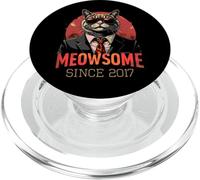 Meowsome Cat Since 2017 Birthday Celebration Men PopSockets PopGrip for MagSafe