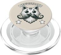Meowstache Whisker Whimsy Cat Lover Quirky Funny Cat PopSockets PopGrip for MagSafe