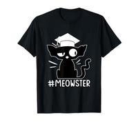 Meowster Graduation Celebrate Masters Degree Black Cat Lover T-Shirt